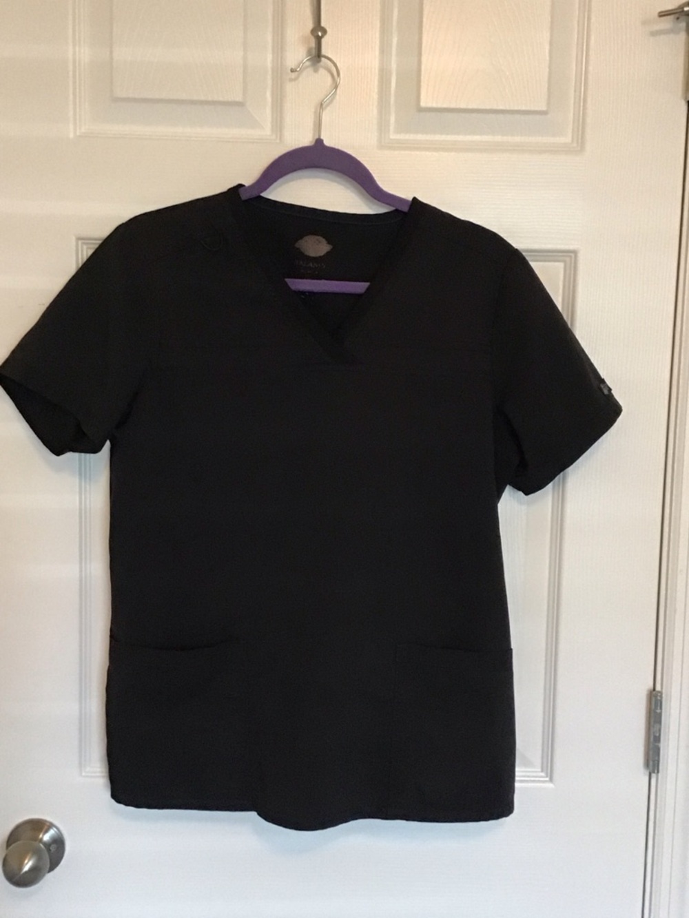 Classic Black V-neck Scrub Top